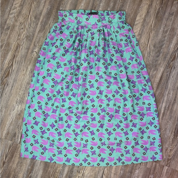 Sigrid Olsen Dresses & Skirts - Segrets by Segrid Olson Turquoise Dove Vintage Silk Skirt Size 10